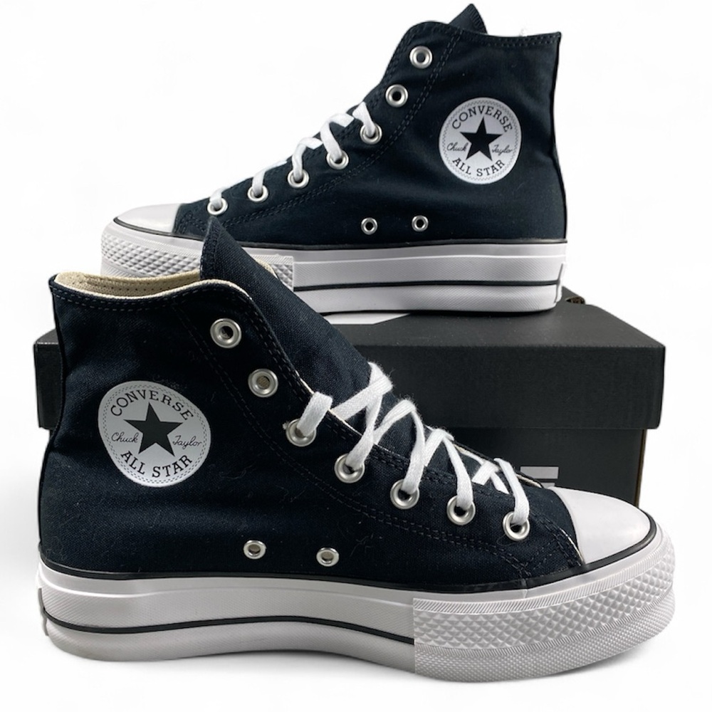 NEW Converse Chuck Taylor All Star Lift Platform Canvas Black High Top Sneakers